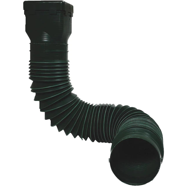 Universal Professional Grade Rain Gutter Flexible Downspout Extension One Size fits ALL Downspouts including 2x3, 3x4 and Round, Color Green or White, Size 45.5 inch Heavy Duty Downspout Extension